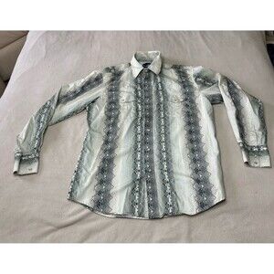 Wrangler Checotah Pearl Snap Shirt Western Aztec Print Cowboy Rodeo Size L